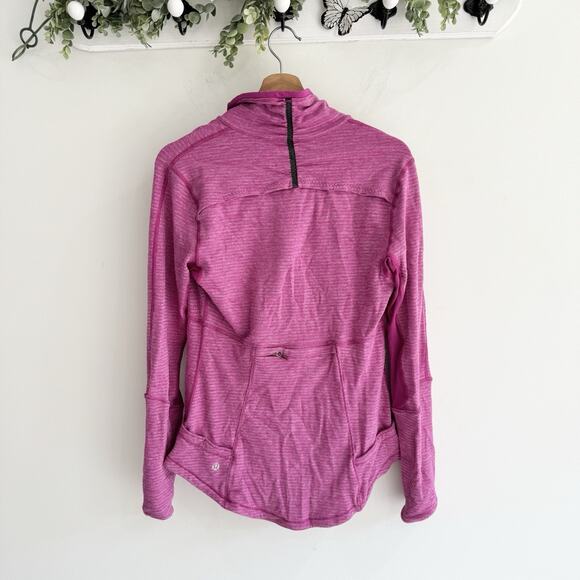 Lululemon Women's Base Runner 1/2 Zip Pullover Pink Raspberry Size 8 KT - Picture 3 of 4